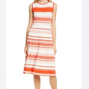 Kate Spade Striped Knit Pleated Dress
